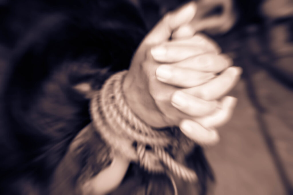 Blurry,Portrait,Of,Woman,Hands,Tied,Up,With,Rope,,missing